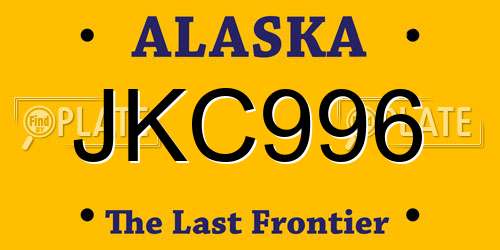 JKC996 Alaska License Plate