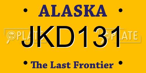 JKD131 Alaska License Plate