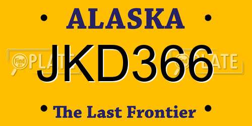 JKD366 Alaska License Plate