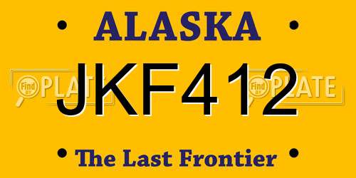 JKF412 Alaska License Plate