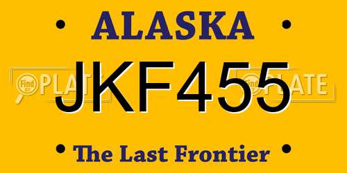 JKF455 Alaska License Plate