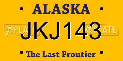 JKJ143 Alaska License Plate