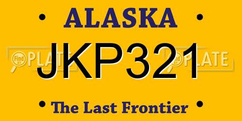 JKP321 Alaska License Plate