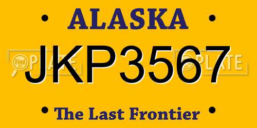 JKP3567 Alaska License Plate