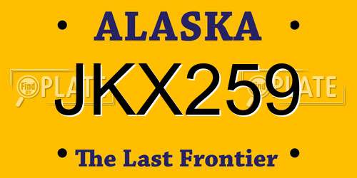 JKX259 Alaska License Plate