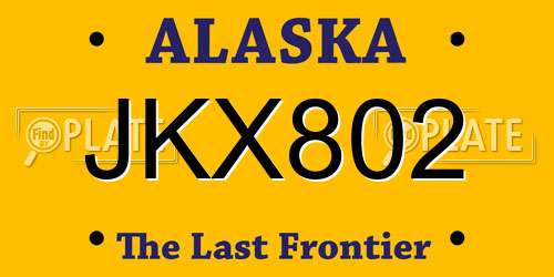 JKX802 Alaska License Plate