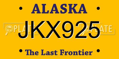 JKX925 Alaska License Plate