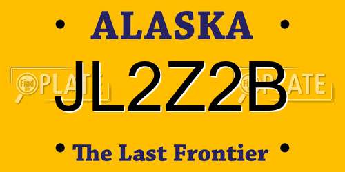 JL2Z2B Alaska License Plate