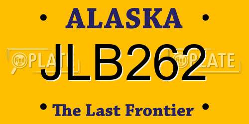 JLB262 Alaska License Plate