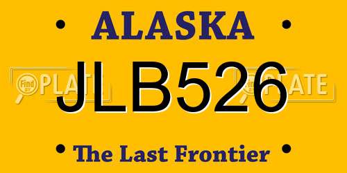 JLB526 Alaska License Plate