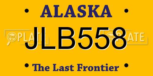 JLB558 Alaska License Plate