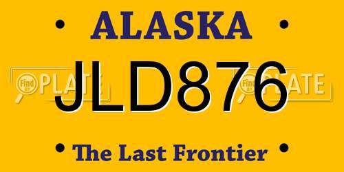 JLD876 Alaska License Plate