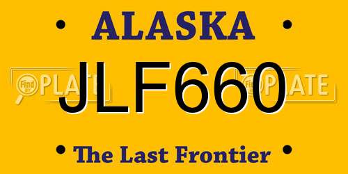 JLF660 Alaska License Plate