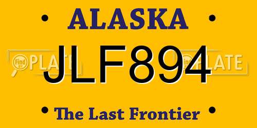 JLF894 Alaska License Plate