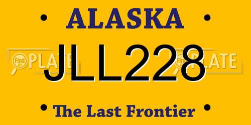 JLL228 Alaska License Plate
