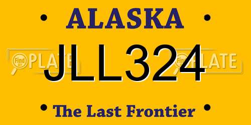 JLL324 Alaska License Plate