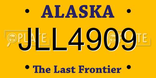 JLL4909 Alaska License Plate