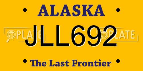 JLL692 Alaska License Plate