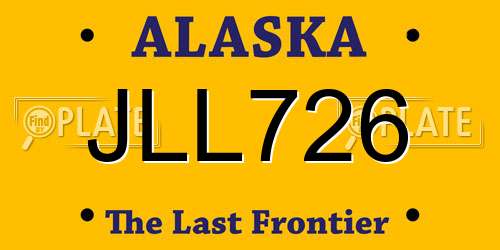 JLL726 Alaska License Plate