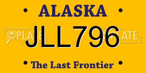 JLL796 Alaska License Plate