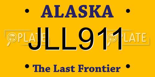 JLL911 Alaska License Plate