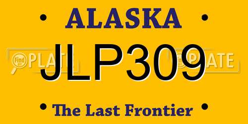 JLP309 Alaska License Plate