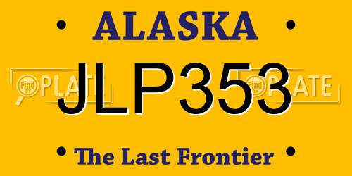 JLP353 Alaska License Plate