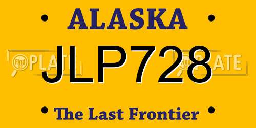 JLP728 Alaska License Plate