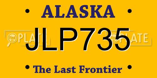 JLP735 Alaska License Plate