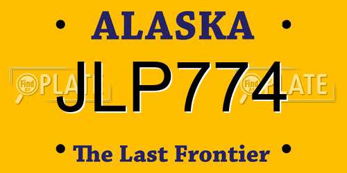 JLP774 Alaska License Plate