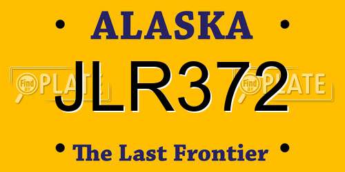 JLR372 Alaska License Plate