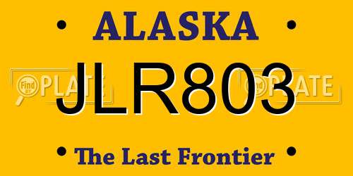 JLR803 Alaska License Plate