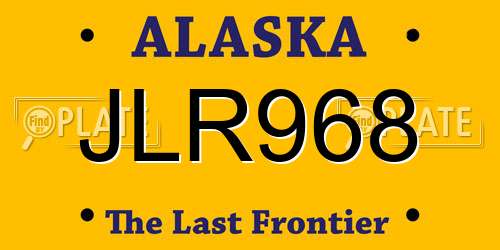 JLR968 Alaska License Plate