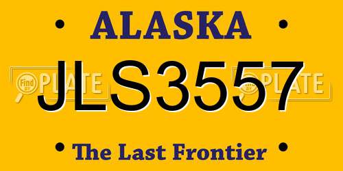 JLS3557 Alaska License Plate
