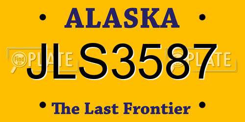 JLS3587 Alaska License Plate