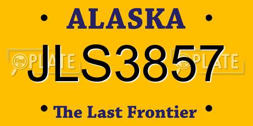 JLS3857 Alaska License Plate