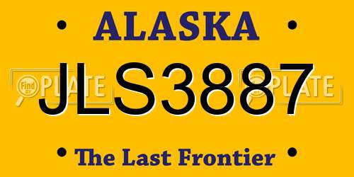 JLS3887 Alaska License Plate