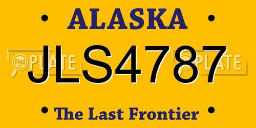 JLS4787 Alaska License Plate