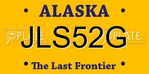 JLS52G Alaska License Plate