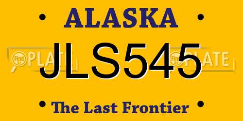 JLS545 Alaska License Plate