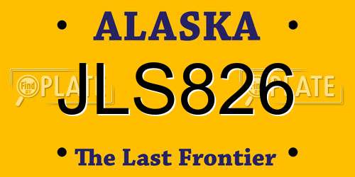 JLS826 Alaska License Plate