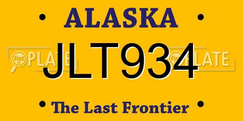 JLT934 Alaska License Plate