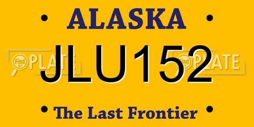 JLU152 Alaska License Plate
