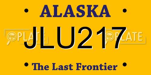JLU217 Alaska License Plate