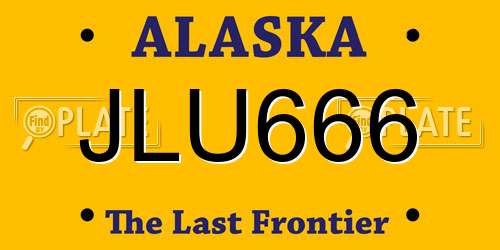 JLU666 Alaska License Plate