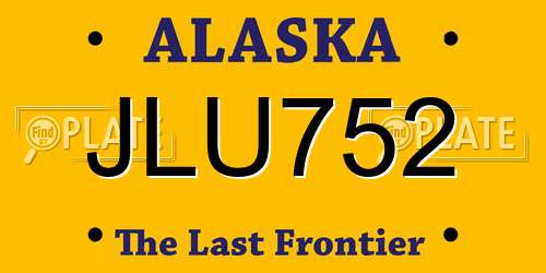 JLU752 Alaska License Plate
