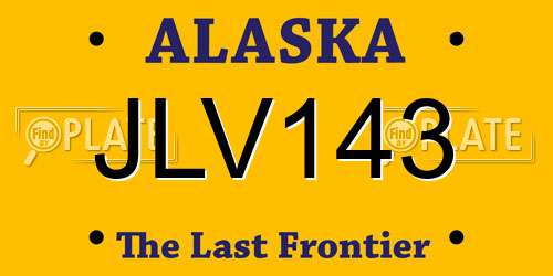 JLV143 Alaska License Plate