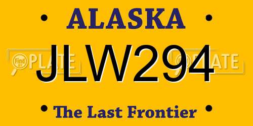 JLW294 Alaska License Plate