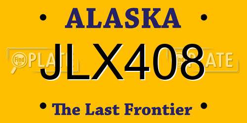JLX408 Alaska License Plate