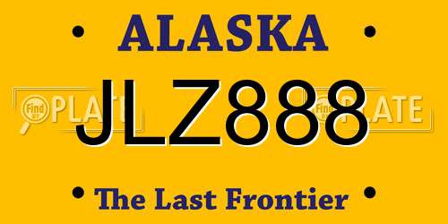 JLZ888 Alaska License Plate